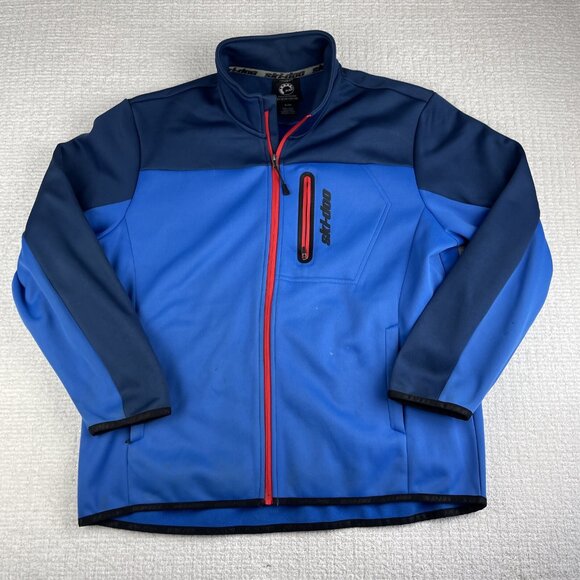 Ski-Doo BRP Water Resistant Lightweight Softshell blue Jacket XL (Stained, read) - Picture 1 of 16